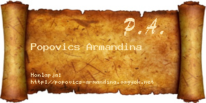 Popovics Armandina névjegykártya